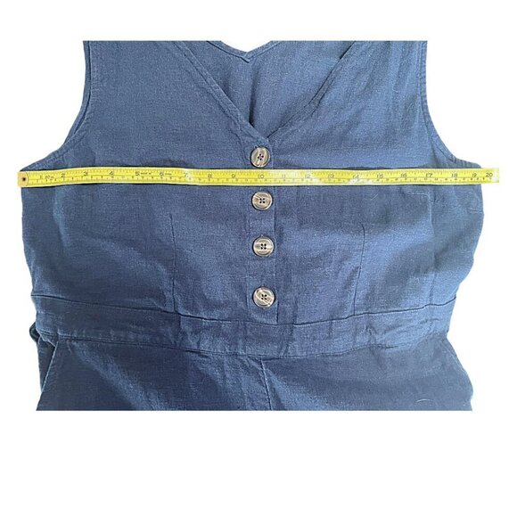 Linen Rayon Jumpsuit Tried and Tru Cove Blue Color NWOT Size Large (12/14) - Picture 8 of 9